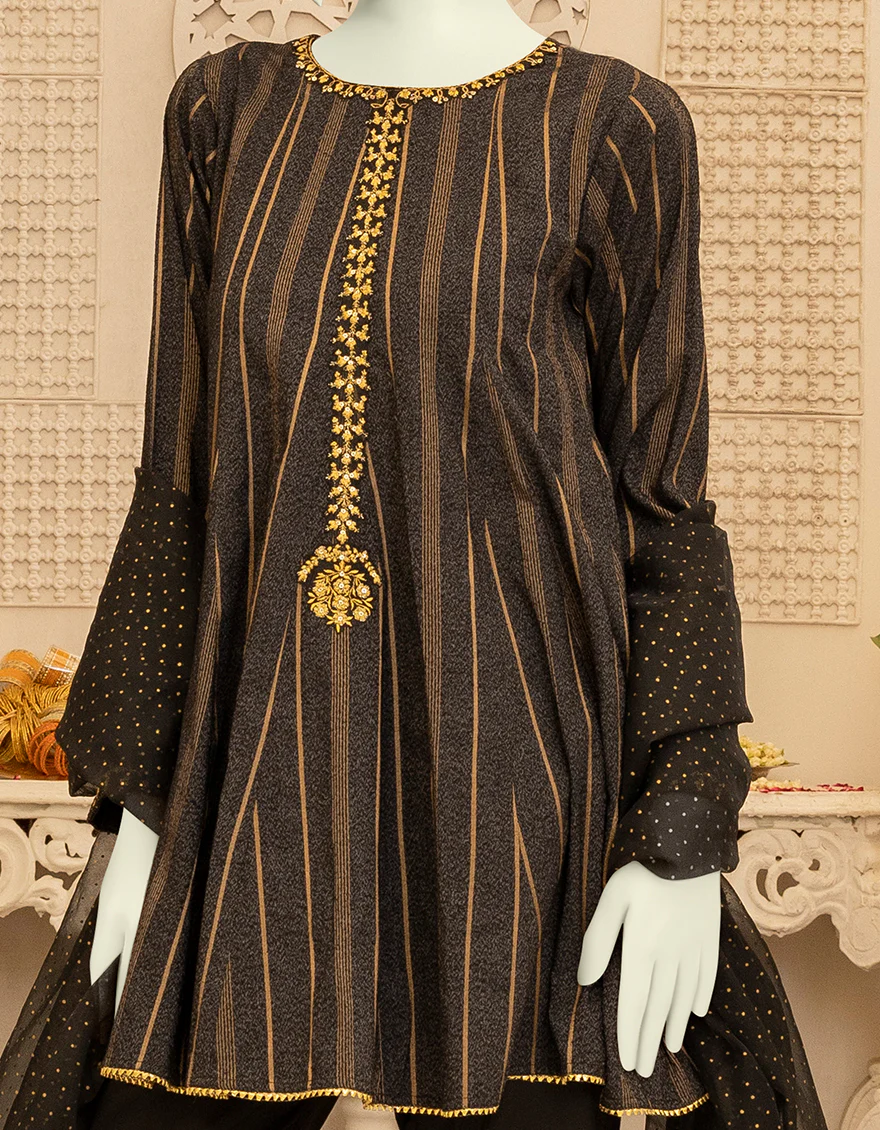 BLACK JACQUARD 3PC STITCHED | JGK-YGTL-S-US-619-22 FB/KEHLANI - Image 3