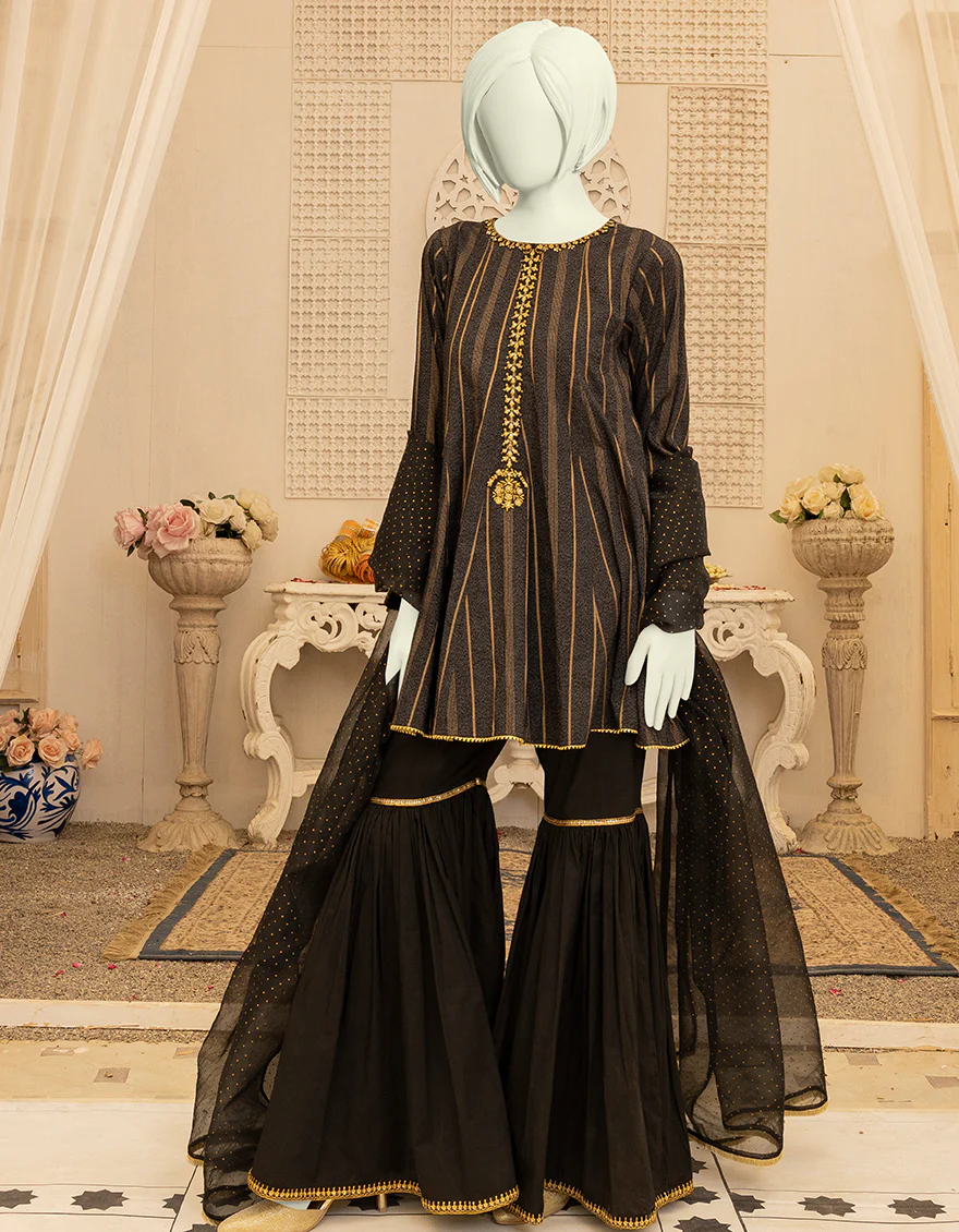 BLACK JACQUARD 3PC STITCHED | JGK-YGTL-S-US-619-22 FB/KEHLANI - Image 4