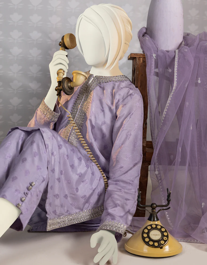 PURPLE JACQUARD 3PC STITCHED | JGK-YGTL-S-US-621-23 FB/RESHMI JAMNI - Image 3