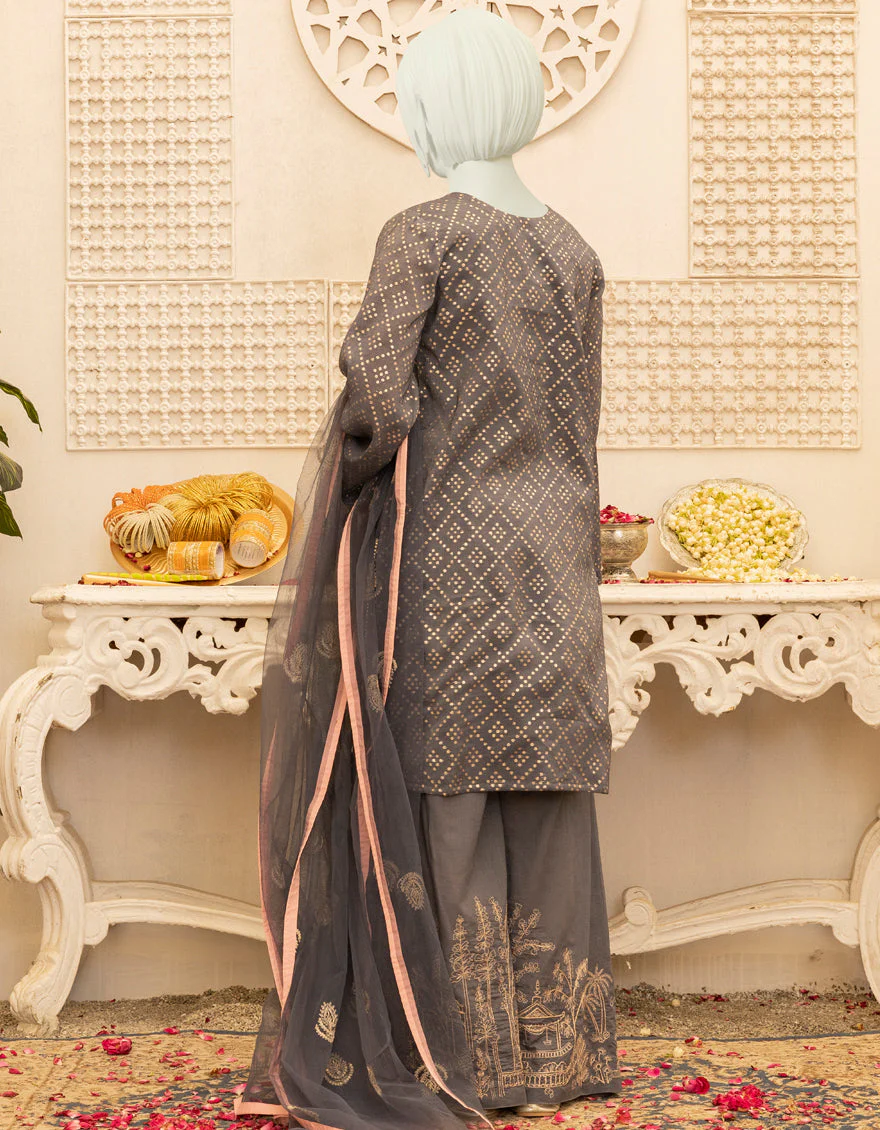 GREY JACQUARD 3PC STITCHED | JGK-YGTL-S-US-623-22 FB/LYLA - Image 2