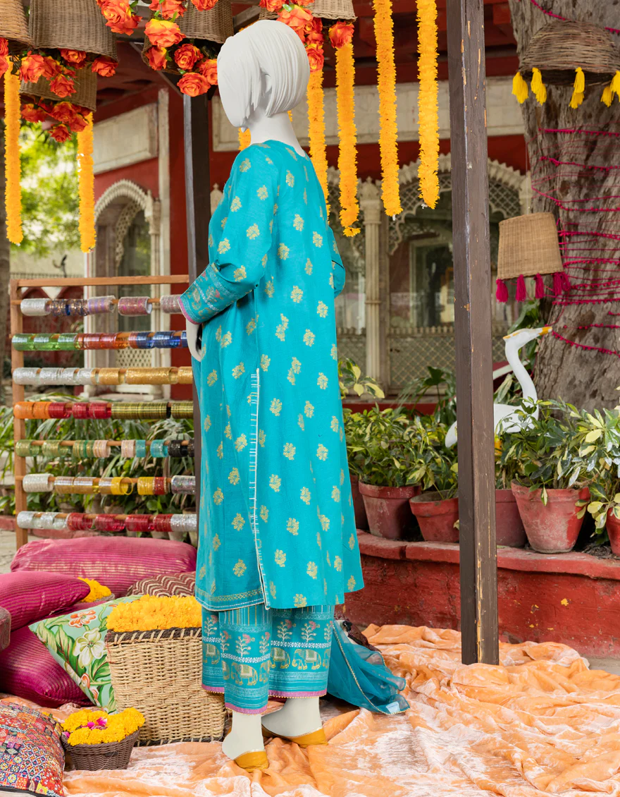 SEA GREEN LAWN 3PC STITCHED | JGK-YGTL-S-US-623-23 FB/ELAIN-719 - Image 2