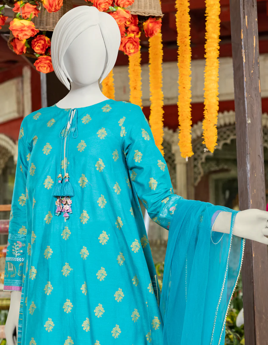SEA GREEN LAWN 3PC STITCHED | JGK-YGTL-S-US-623-23 FB/ELAIN-719 - Image 3