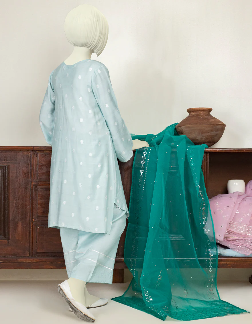 PALE BLUE TEXTURED 3PC STITCHED | JGK-YGTL-S-US-632-22 FB/NIRJARA - Image 2