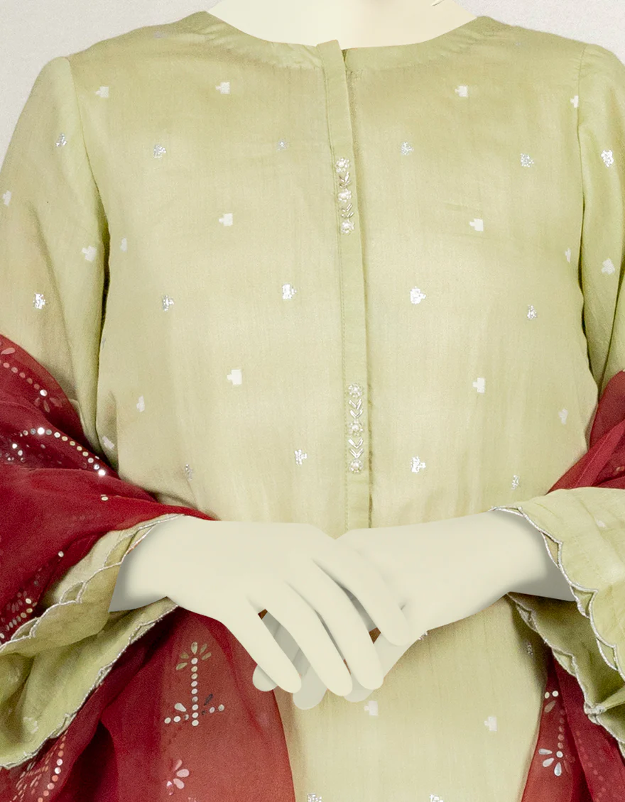 LIGHT GREEN TEXTURED 3PC STITCHED | JGK-YGTL-S-US-634-22 FB/NOORIA542 - Image 3