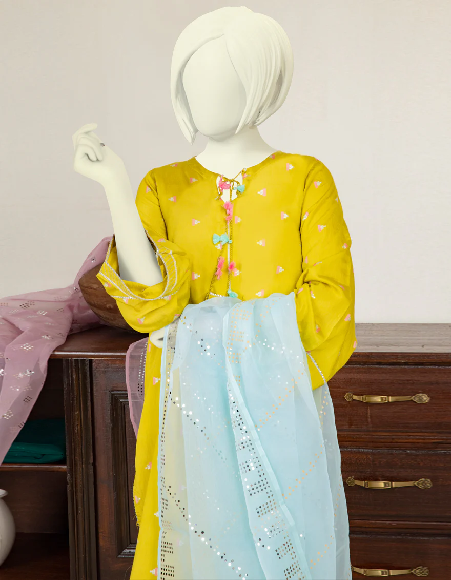 CHARTREUSE TEXTURED 3PC STITCHED | JGK-YGTL-S-US-635-22 FB/NOLAKHA-542 - Image 4