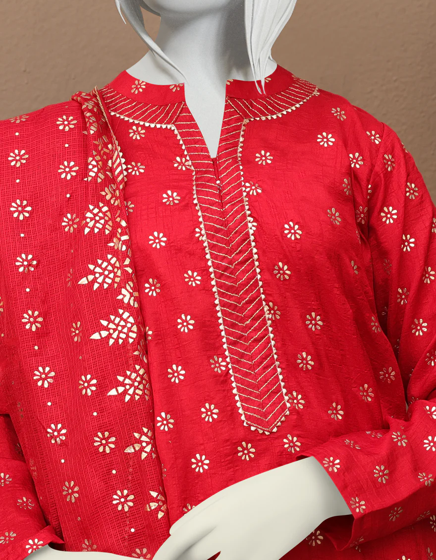 RED SILK 3PC STITCHED | JGK-YGTL-W-US-625-22 FB/KOCHAR - Image 4