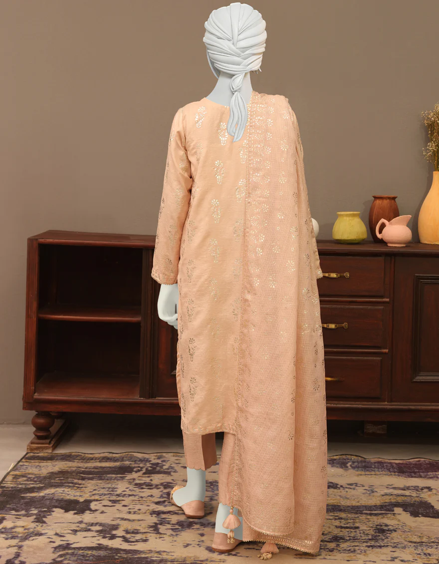 CHAMPAGNE SILK 3PC STITCHED | JGK-YGTL-W-US-630-22 FB/NOORBANO - Image 2