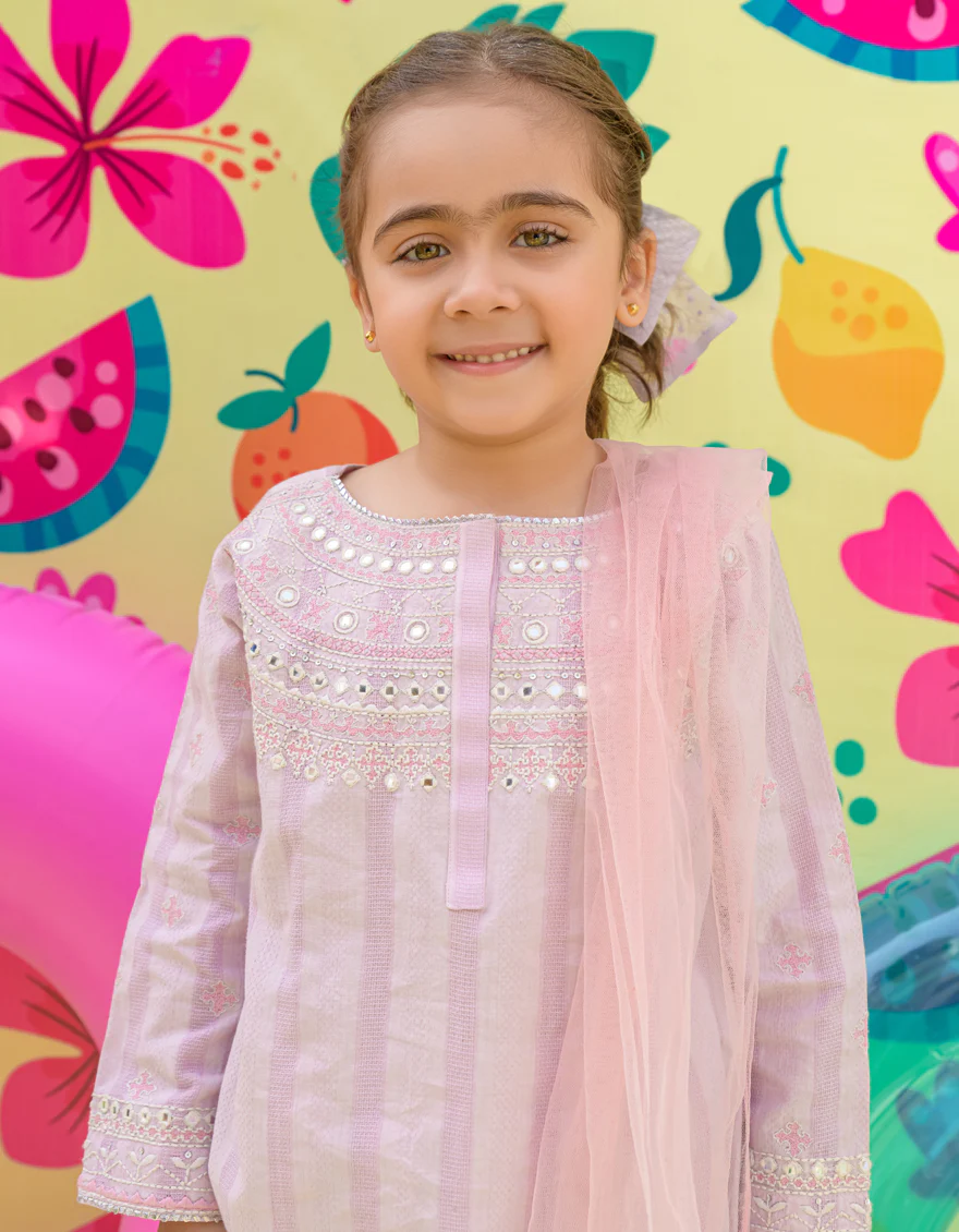 VIOLET COTTON DOBBY 3PC STITCHED | JGKL-S-24-1510 FB/NA - Image 3