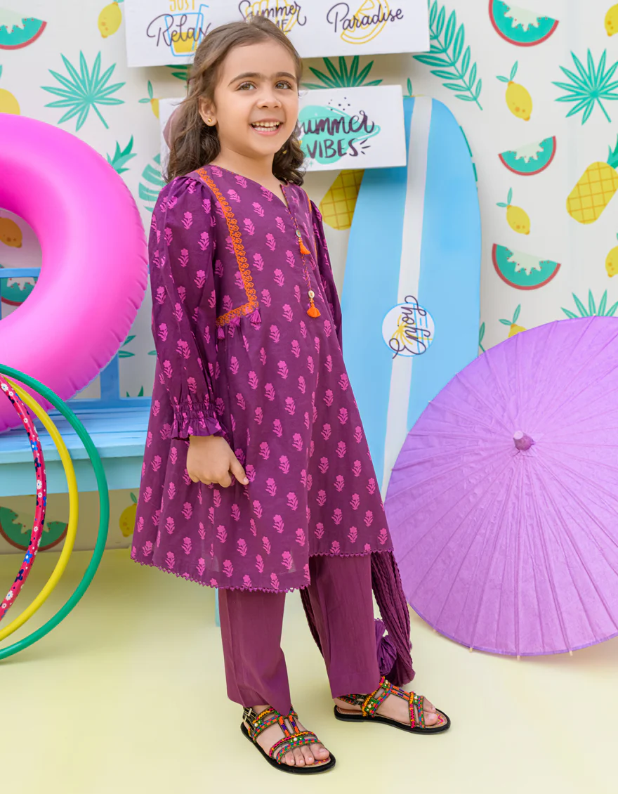 VIOLET LAWN 3PC STITCHED | JGKL-S-24-1513 FB/AS - Image 2