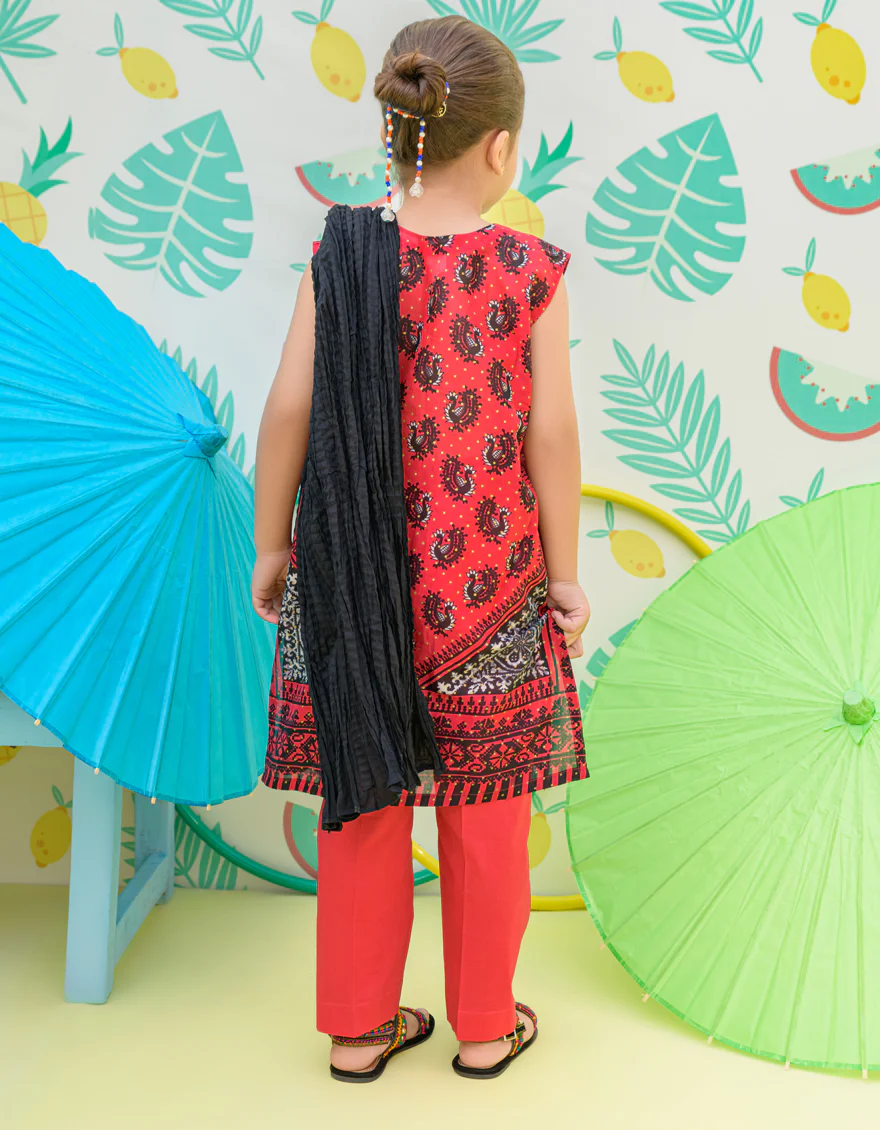 RED LAWN 3PC STITCHED | JGKL-S-24-1519 FB/ADA-01 - Image 2