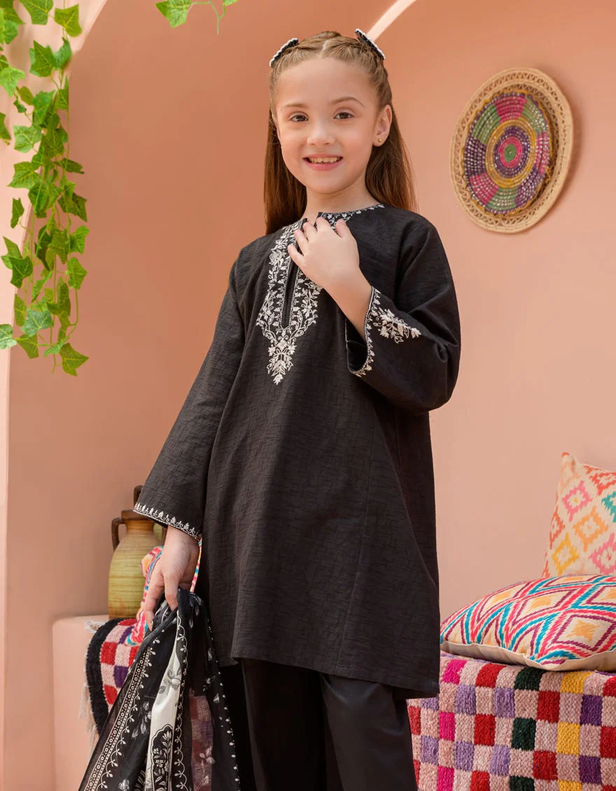 BLACK TEXTURED 3PC STITCHED | JGKL-S-24-1574 FB/CHAR-BAGH-01 - Image 2
