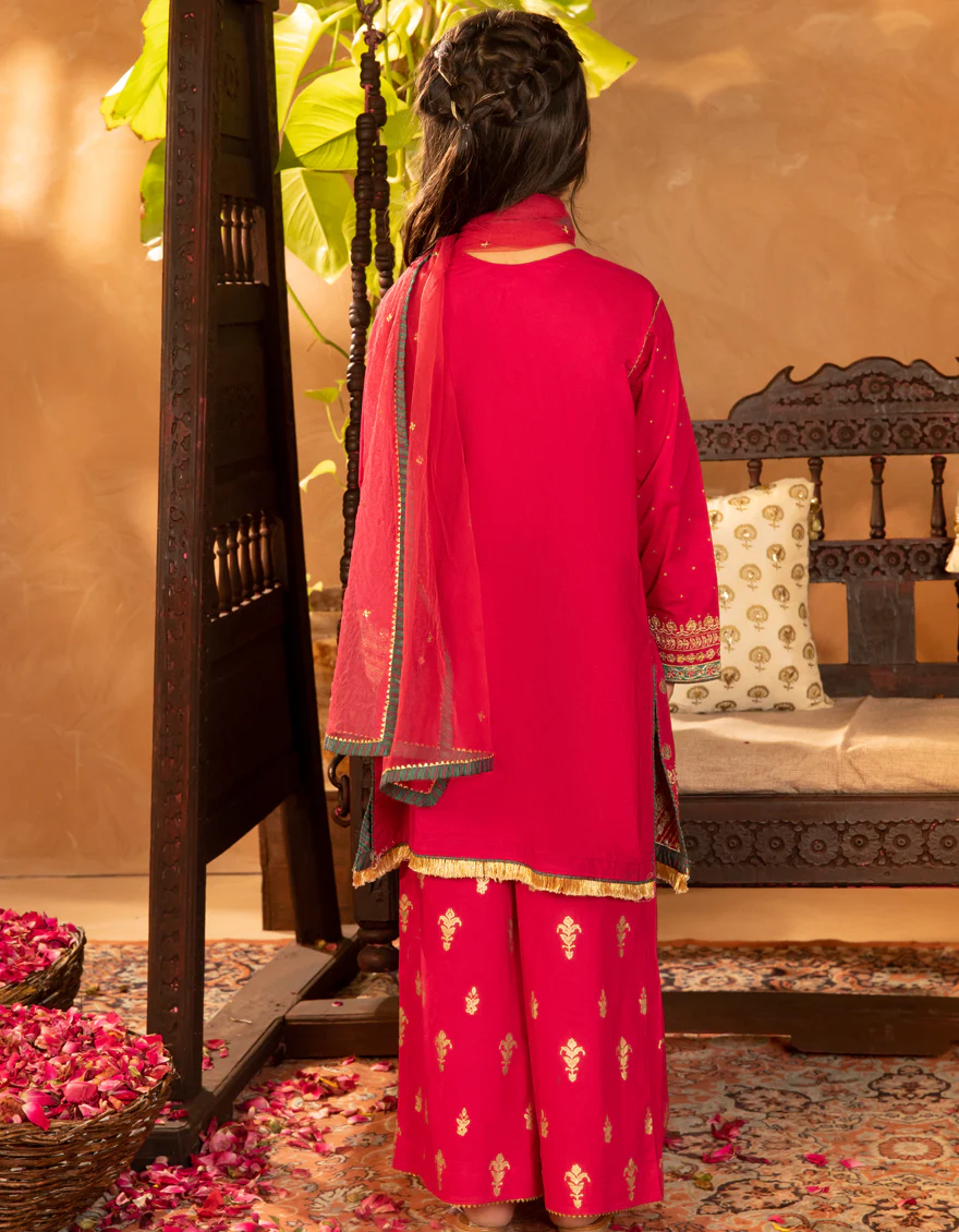 PINK COTTON SILK 3PC STITCHED | JGKL-S-JGF-25-1901 FB/SHIREEN-01 - Image 2