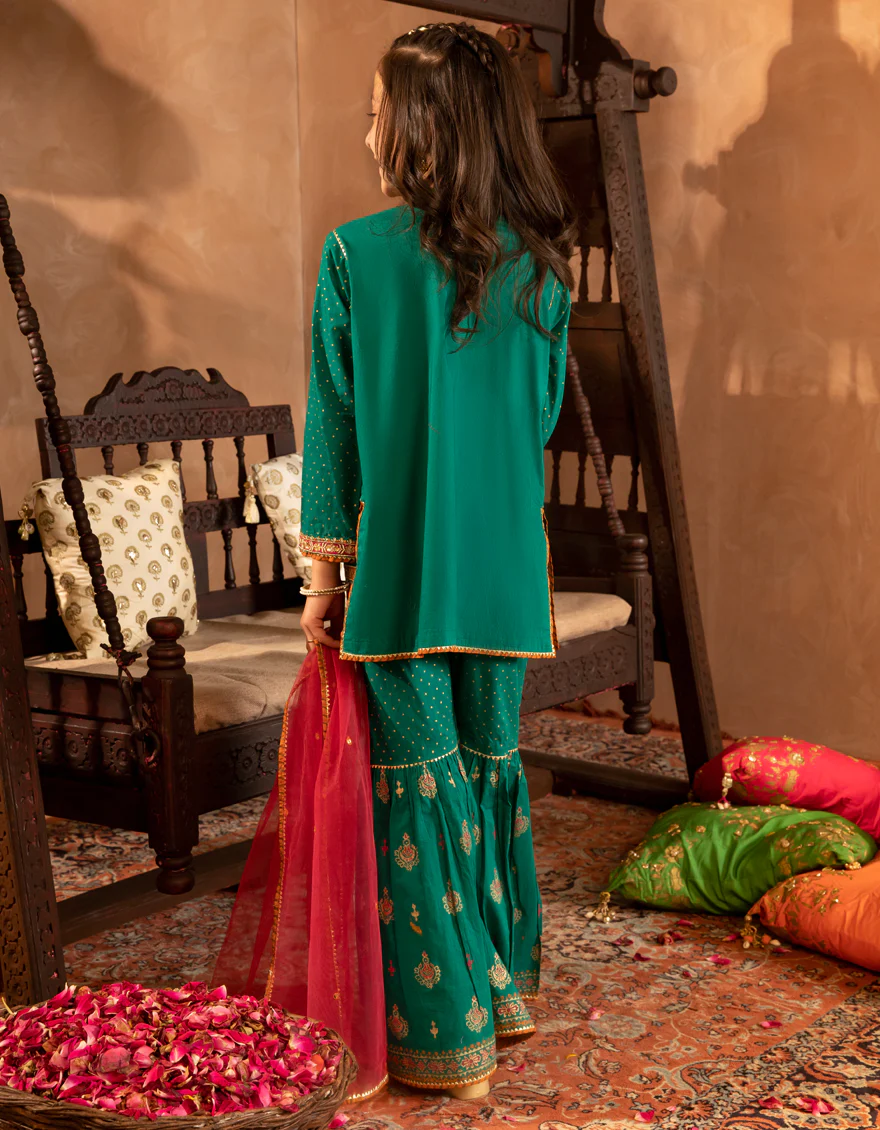 GREEN COTTON LAWN 3PC STITCHED | JGKL-S-JGF-25-1903 F - Image 2