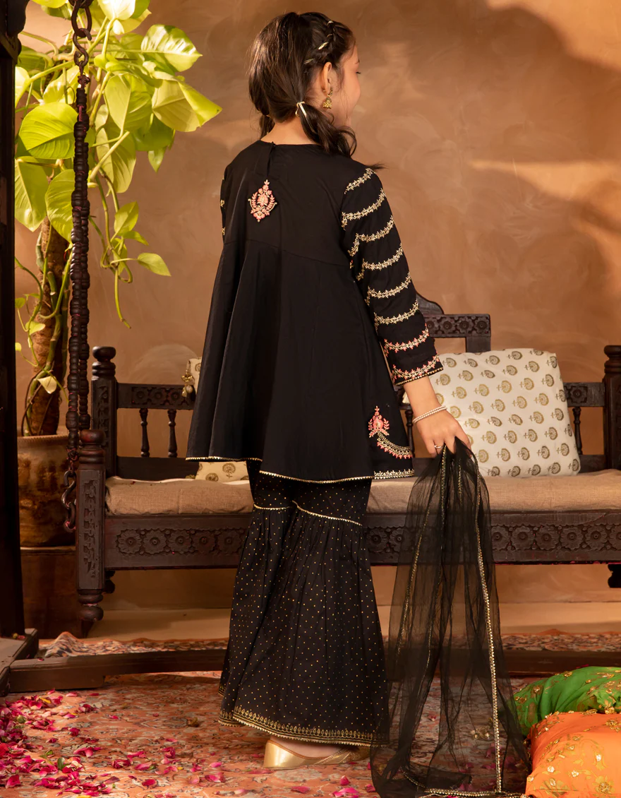 BLACK LAWN SILK 3PC STITCHED | JGKL-S-JGF-25-1904 F - Image 2