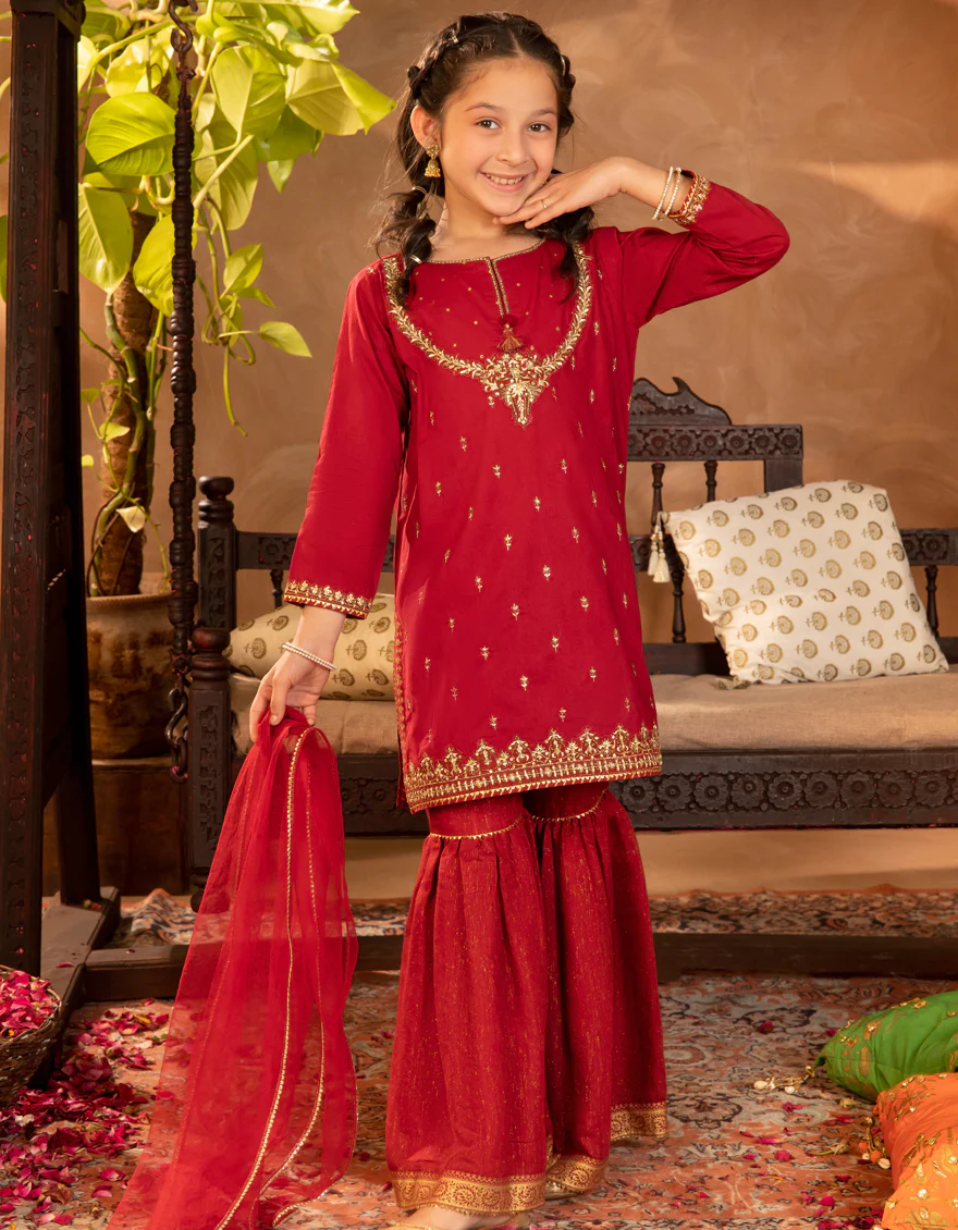 MAROON LAWN 3PC STITCHED | JGKL-S-JGF-25-1910 F