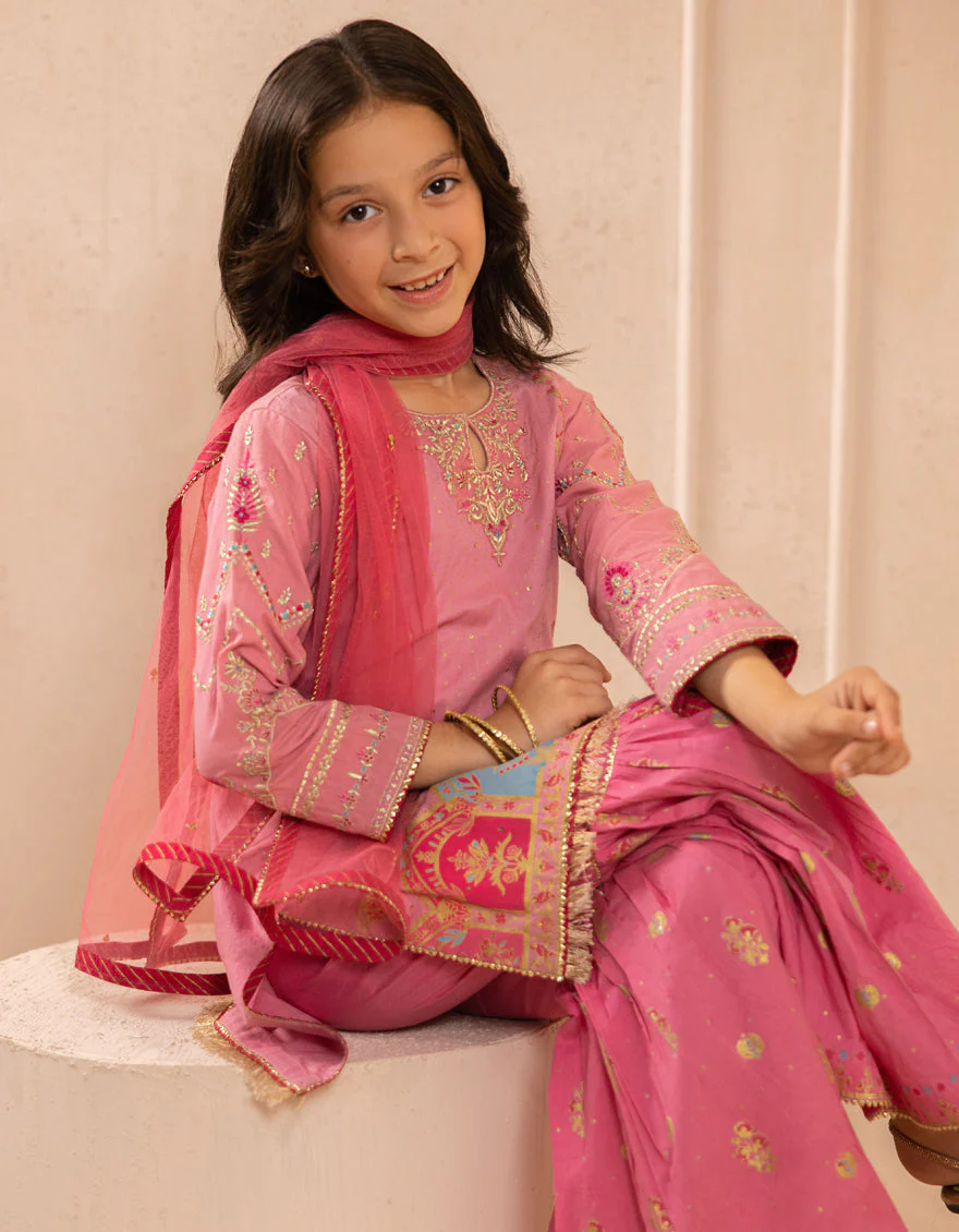 PINK SILK 3PC STITCHED | JGKL-S-JGF-25-1913 F - Image 3