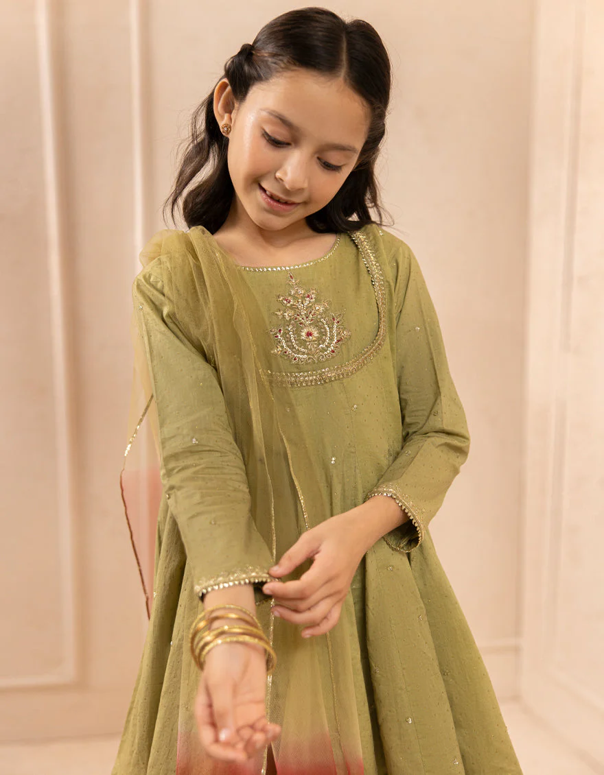 GREEN LAWN SILK 3PC STITCHED | JGKL-S-JGF-25-1916 F - Image 4