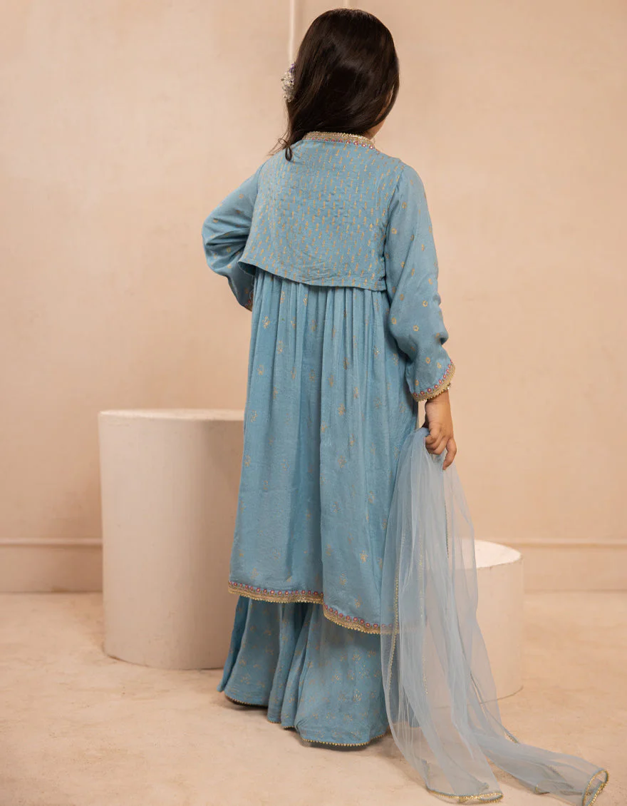 BLUE SILK 3PC STITCHED | JGKL-S-JGF-25-1917 F - Image 2