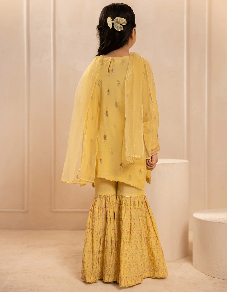 YELLOW SILK 3PC STITCHED | JGKL-S-JGF-25-1918 F - Image 2