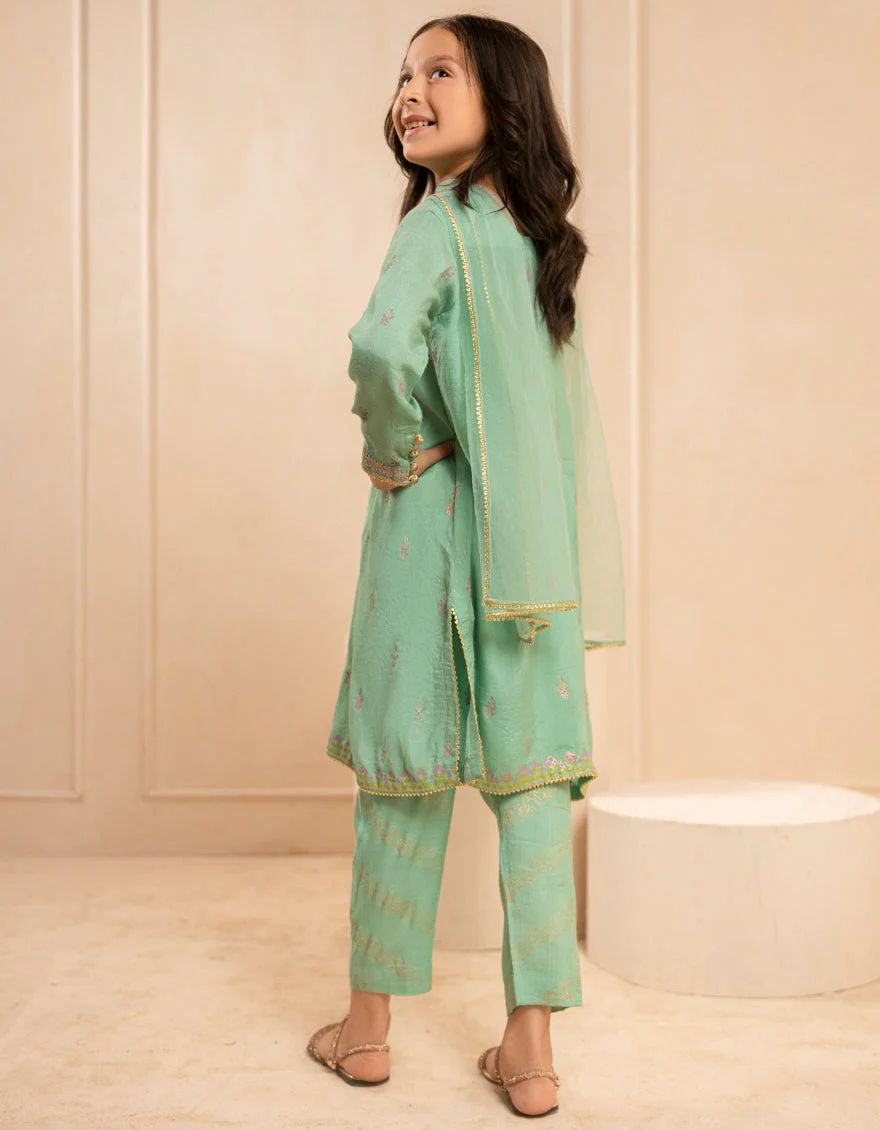 GREEN SILK 3PC STITCHED | JGKL-S-JGF-25-1920 F - Image 2