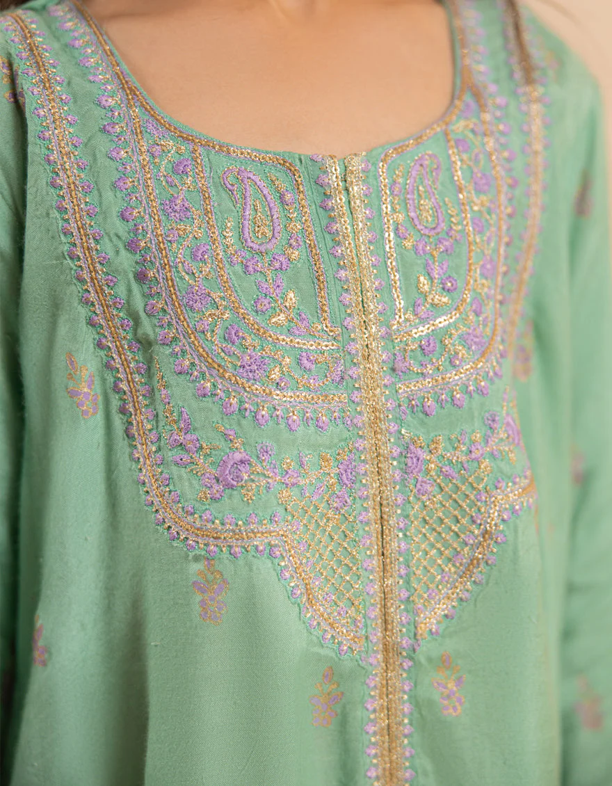 GREEN SILK 3PC STITCHED | JGKL-S-JGF-25-1920 F - Image 4