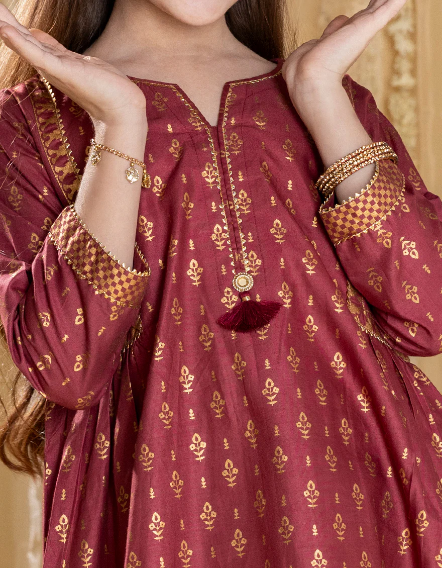MAROON LAWN 2PC STITCHED | JGKL-S-JGST-25-5608 FB/SHEIN CO-ORDS-04 - Image 3