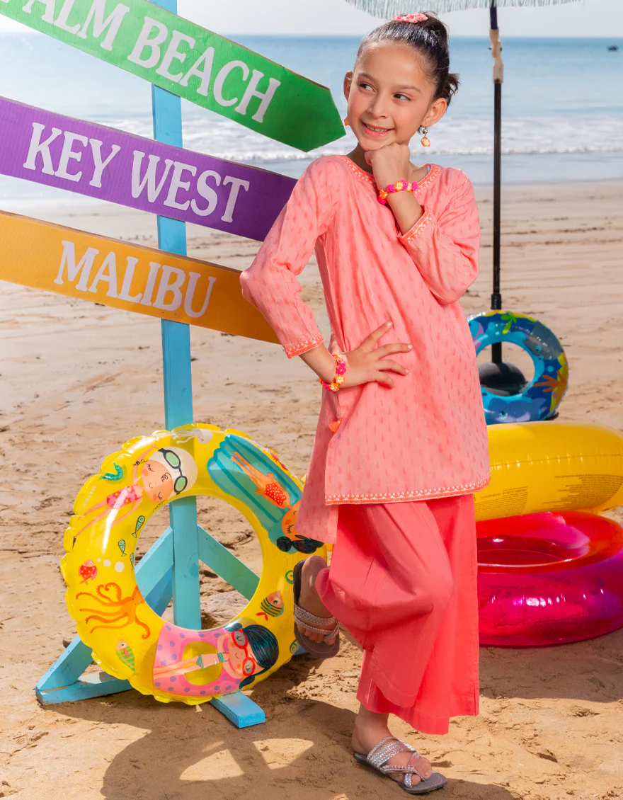 PEACH DOBBY 2PC STITCHED | JGKL-S-JGST-25-5611 FB/VIVID-2 - Image 2