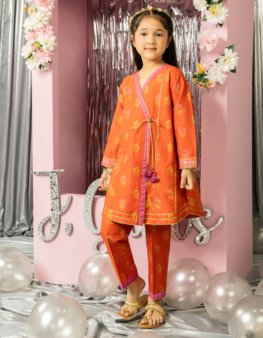 ORANGE LAWN 2PC STITCHED | JGKL-S-JGST-25-5614 FB/BLOCK COORDS-01 - Image 2