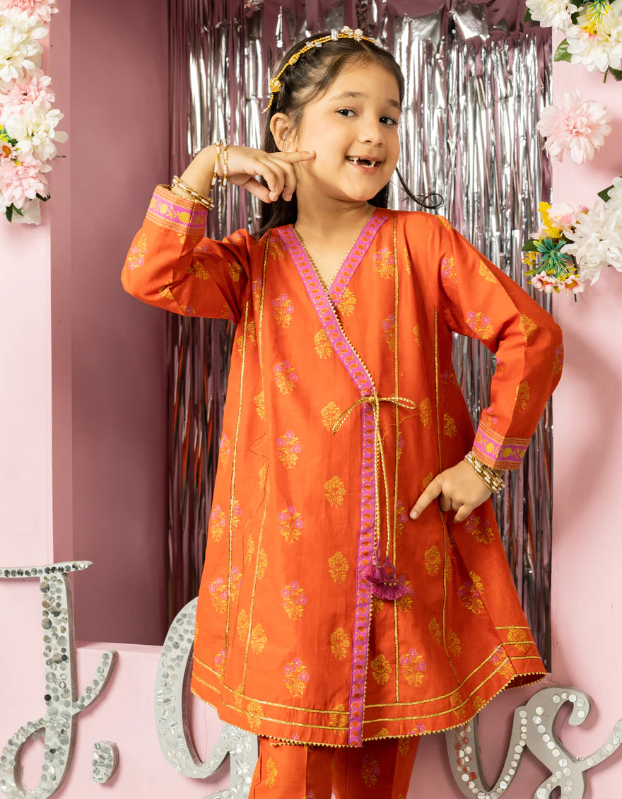 ORANGE LAWN 2PC STITCHED | JGKL-S-JGST-25-5614 FB/BLOCK COORDS-01 - Image 3