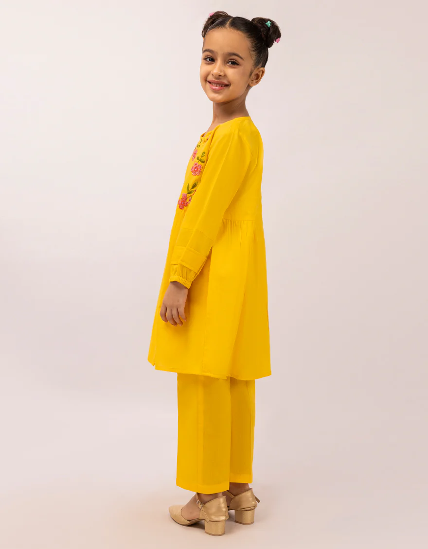 YELLOW LAWN 2PC STITCHED | JGKL-S-JGST-26-5685 FB/SOLIDS-03 - Image 3