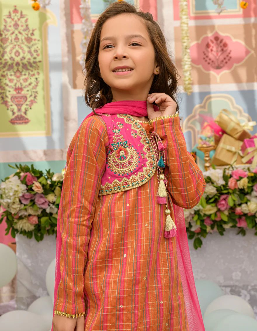 PINK ZARI 3PC STITCHED | JGKL-S-JJGF-US-23-001 FB/JJGF-23-001 - Image 2