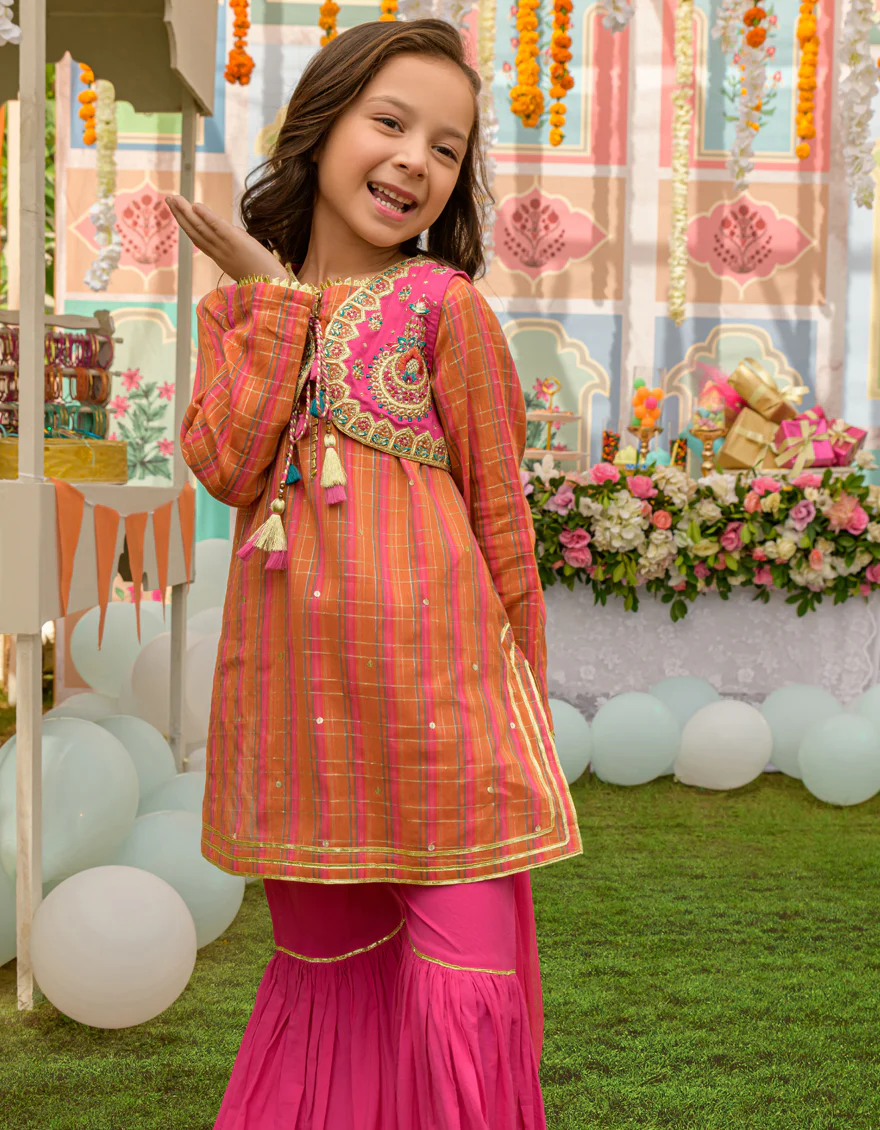 PINK ZARI 3PC STITCHED | JGKL-S-JJGF-US-23-001 FB/JJGF-23-001 - Image 3