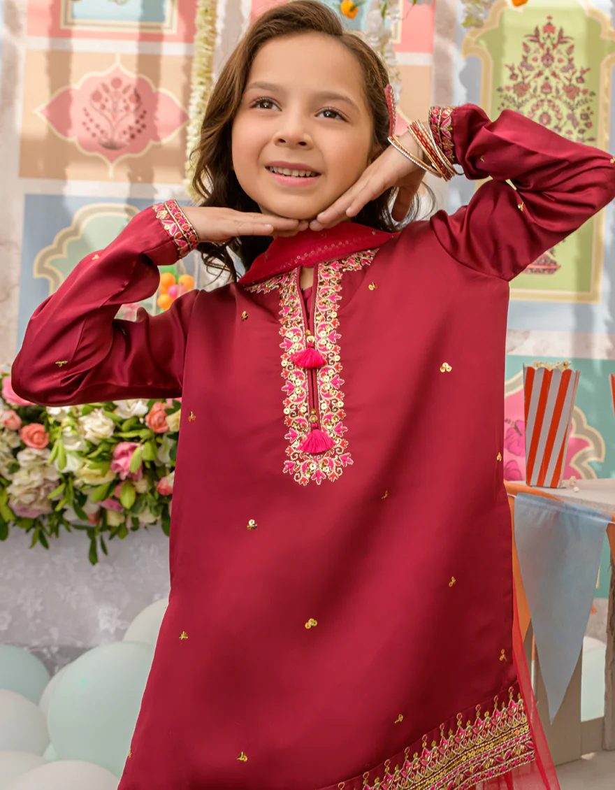 PINK RAW SILK 3PC STITCHED | JGKL-S-JJGF-US-23-006 FB/JT-891 - Image 2
