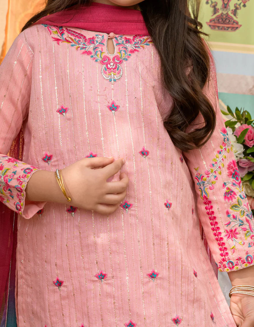 PINK ZARI 3PC STITCHED | JGKL-S-JJGF-US-23-007 FB/JRZ-052 - Image 4