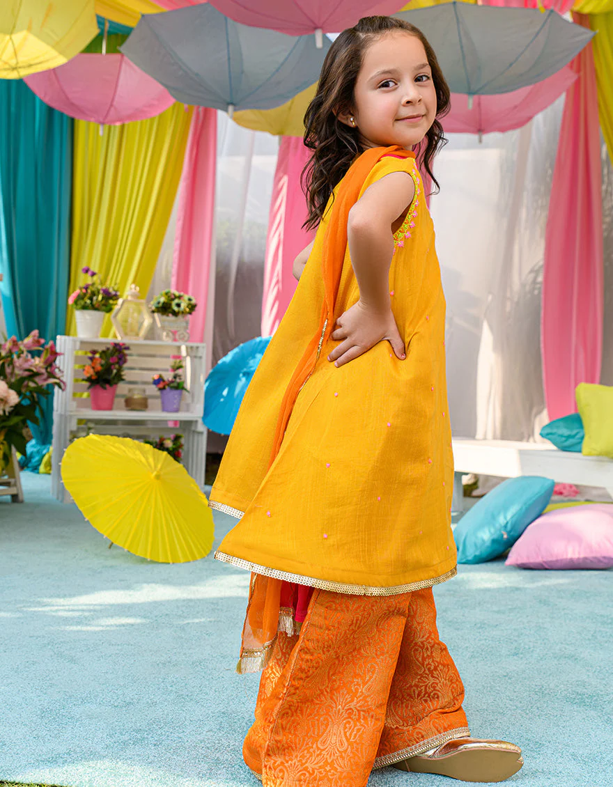 YELLOW COTTON SILK 3PC STITCHED | JGKL-S-JJGS-US-22-011 FB/FF-064 - Image 4