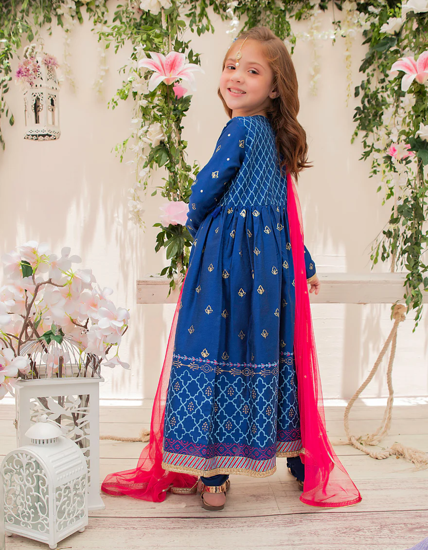 BLUE SILK 3PC STITCHED | JGKL-S-JJGS-US-22-028 FB/FF-054 - Image 2