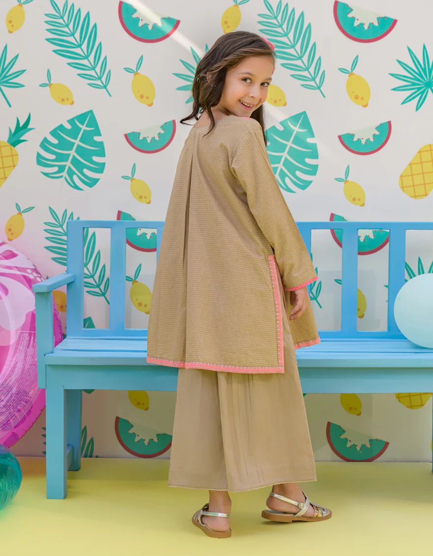 BEIGE TEXTURED 2PC STITCHED | JGKL-S-JK2-24-5608 FB/NELYA-03 - Image 2
