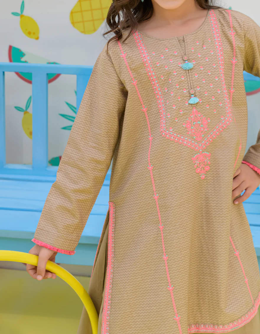 BEIGE TEXTURED 2PC STITCHED | JGKL-S-JK2-24-5608 FB/NELYA-03 - Image 3