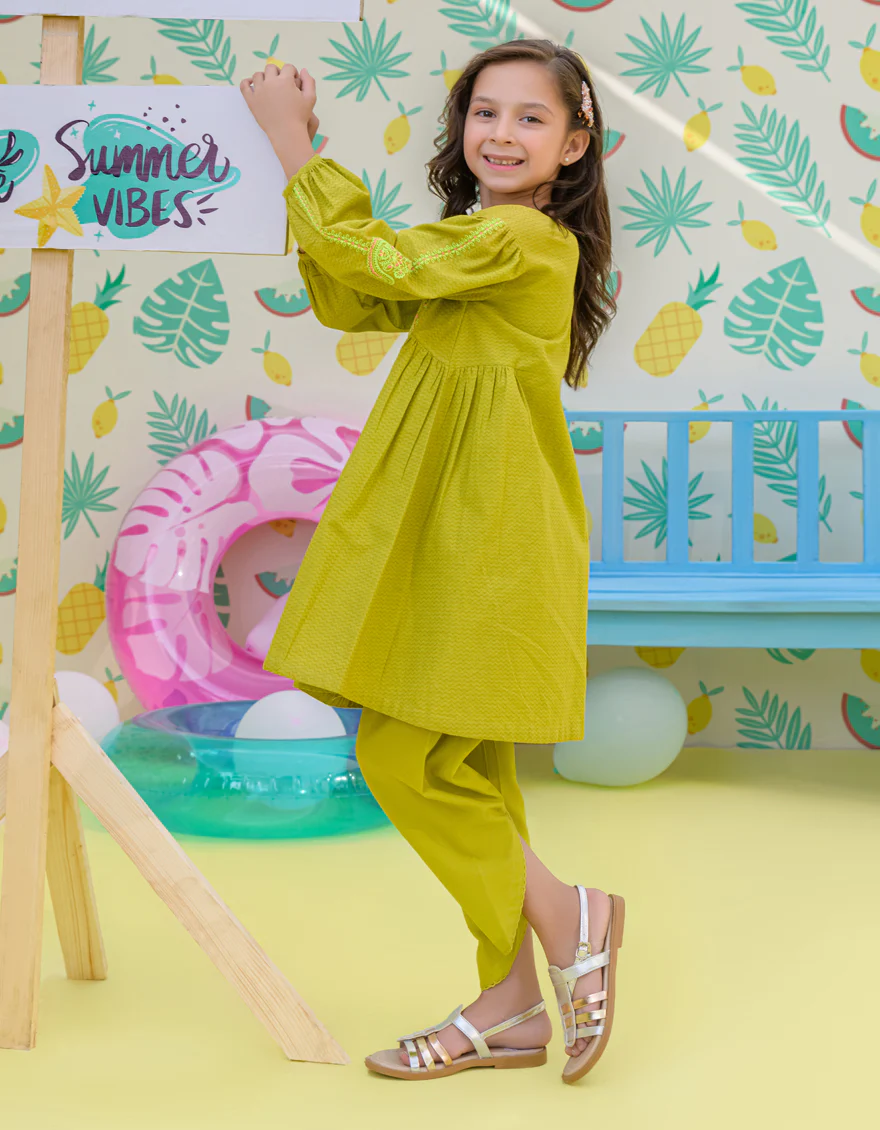 GREEN TEXTURED 2PC STITCHED | JGKL-S-JK2-24-5609 FB/NELYA-04 - Image 2
