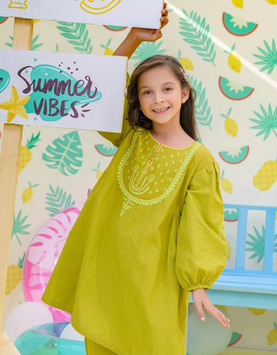 GREEN TEXTURED 2PC STITCHED | JGKL-S-JK2-24-5609 FB/NELYA-04 - Image 3