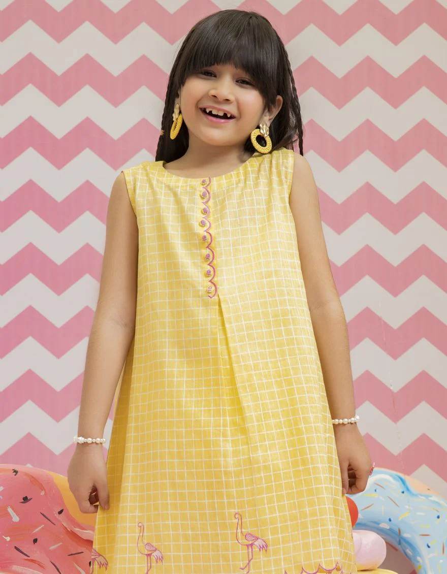 YELLOW DOBBY 2PC STITCHED | JGKL-S-JK2-US-22-5607 FB/CHECKERED - Image 3