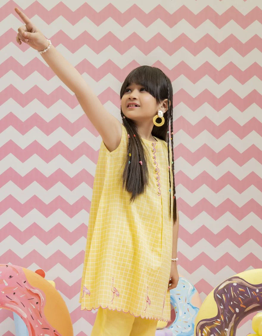 YELLOW DOBBY 2PC STITCHED | JGKL-S-JK2-US-22-5607 FB/CHECKERED - Image 4