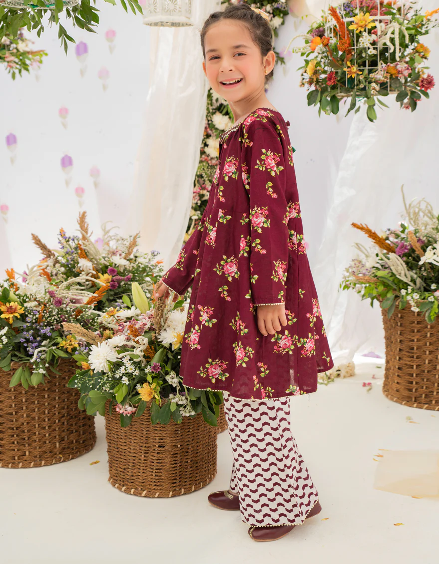 MAROON LAWN 2PC STITCHED | JGKL-S-JK2-US-22-5633 FB/ROSE - Image 5