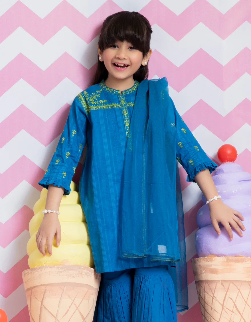 BLUE DOBBY 3PC STITCHED | JGKL-S-US-22-1508 FB/BLUE - Image 2