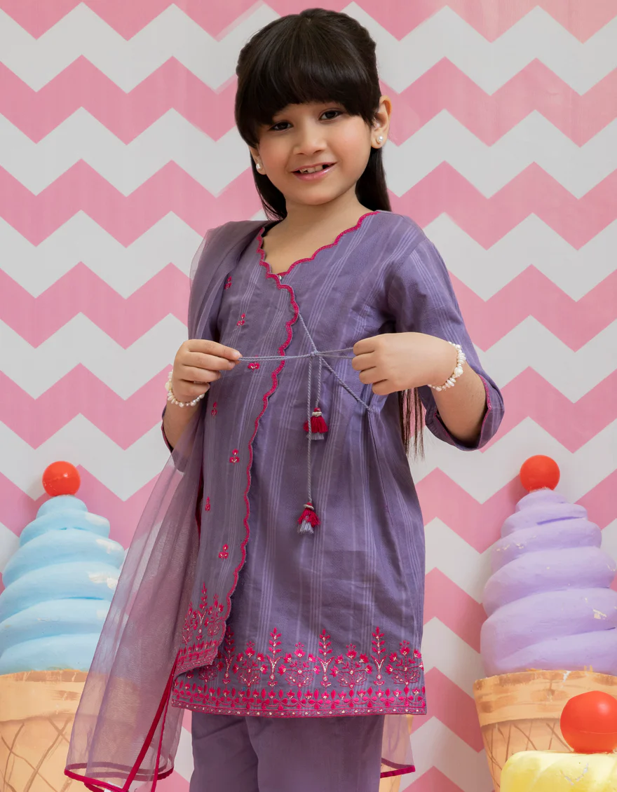 PURPLE DOBBY 3PC STITCHED | JGKL-S-US-22-1510 FB/PURPLE-G - Image 2