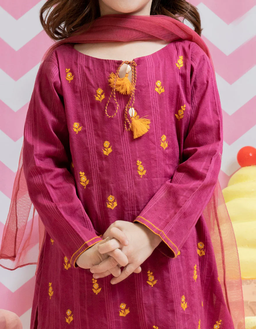 PURPLE DOBBY 3PC STITCHED | JGKL-S-US-22-1511 FB/CANDY PINK - Image 3