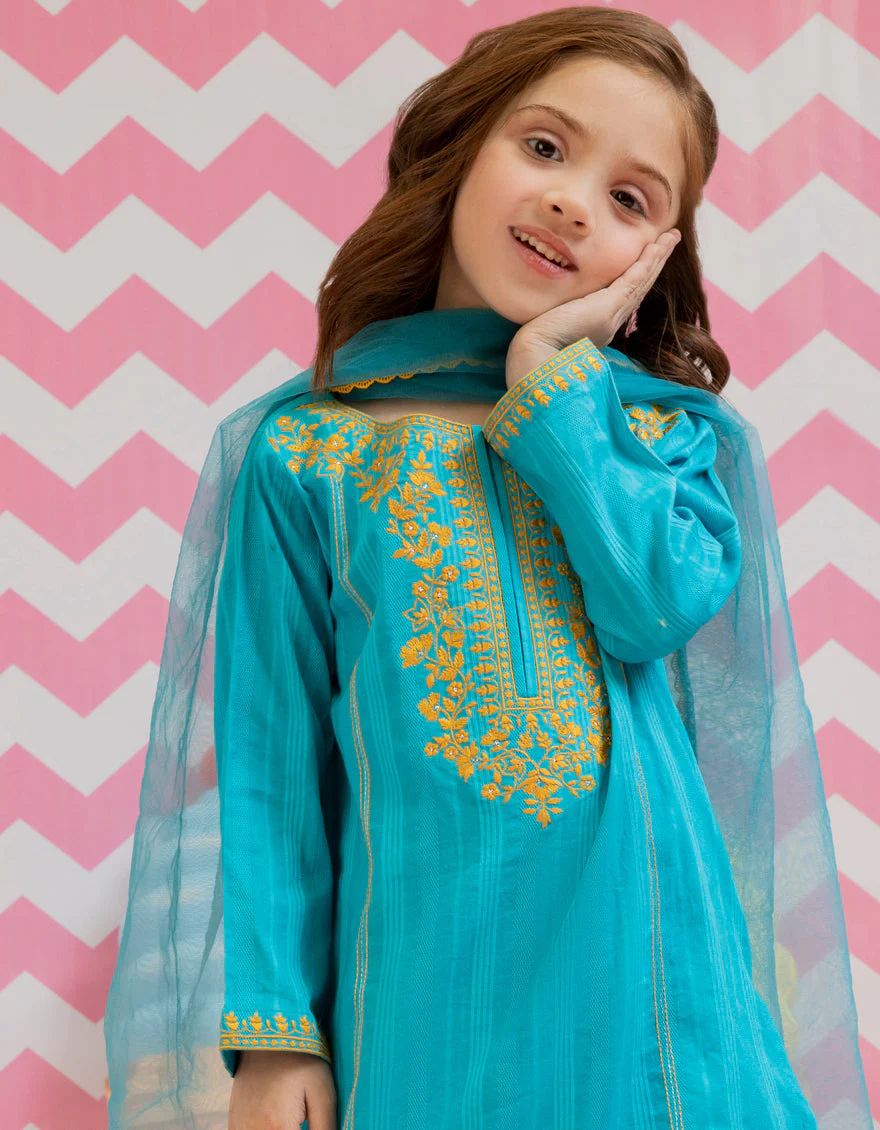 BLUE DOBBY 3PC STITCHED | JGKL-S-US-22-1512 FB/FEROZI - Image 2