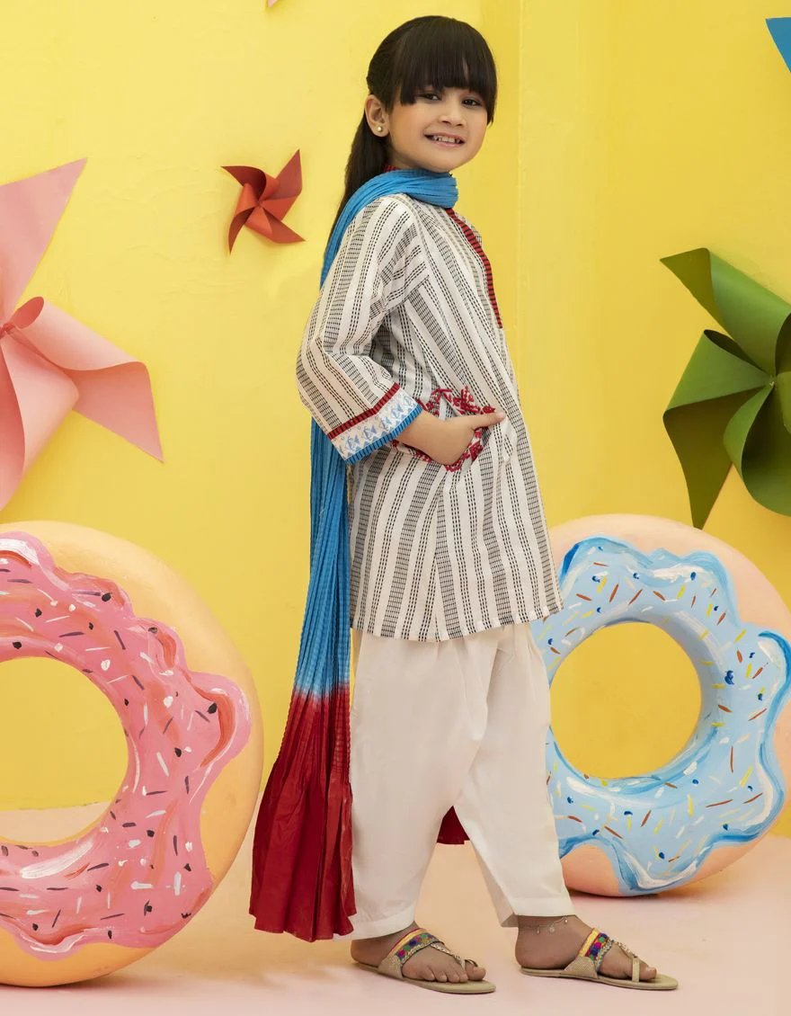 WHITE LAWN 3PC STITCHED | JGKL-S-US-22-1513 FB/SURMAI - Image 2