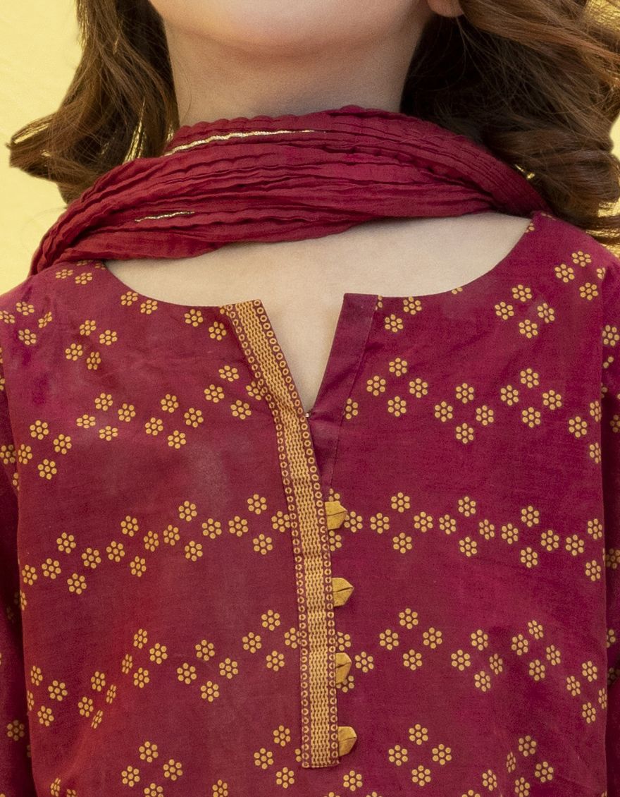 MAROON LAWN 3PC STITCHED | JGKL-S-US-22-1522 FB/TALAI - Image 2