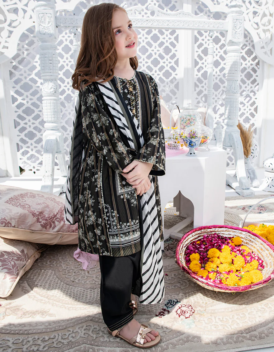 BLACK ZARI 3PC STITCHED | JGKL-S-US-22-1532 FB/MEHR - Image 4